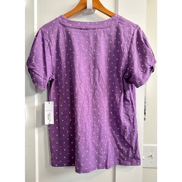 Liz Claiborne Womens M Purple PH Short Sleeved Top - Picture 2 of 6